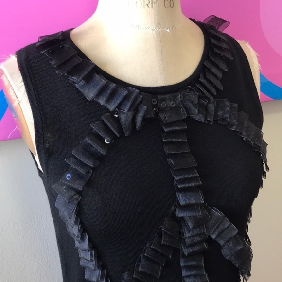 Moschino Black Wool Ribbon Peace Sign Sweater - Picture 2 of 8